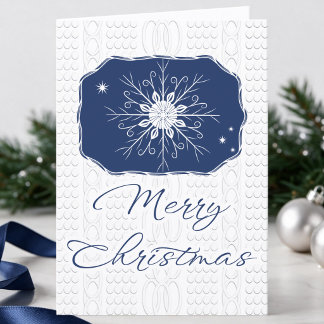 Navidad de copo de nieve azul marino y blanco