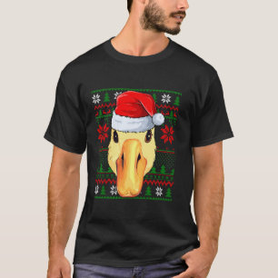 Navidad de duelo Estilo suéter feo Santa Hat Duck