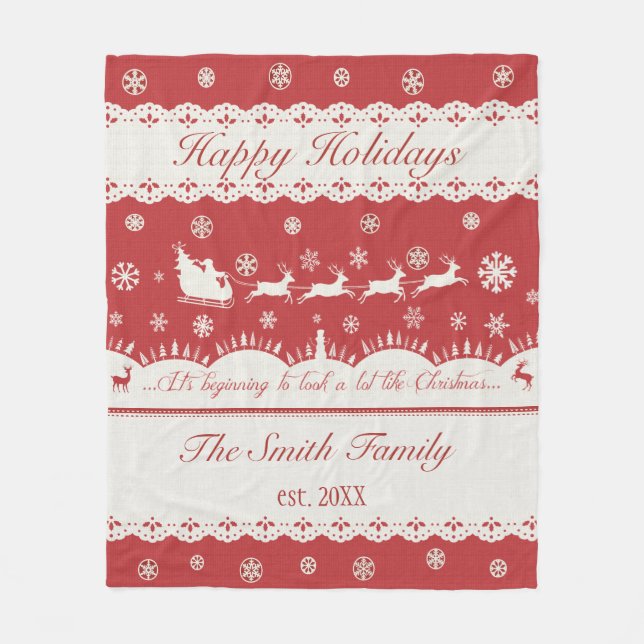 Navidad de encargo Santa y manta del paño grueso y (Anverso)