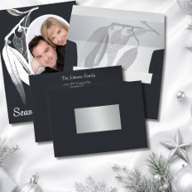 Navidad de eucalipto de papel plateado gris coinci