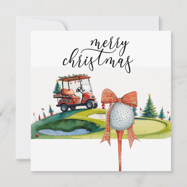 Navidad de golf con bola de golf y tee con cinta (Anverso)
