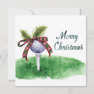 Navidad de golf con bola de golf y tee con cinta