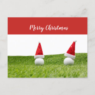 Navidad de golf con pelota de golf y sombrero de S