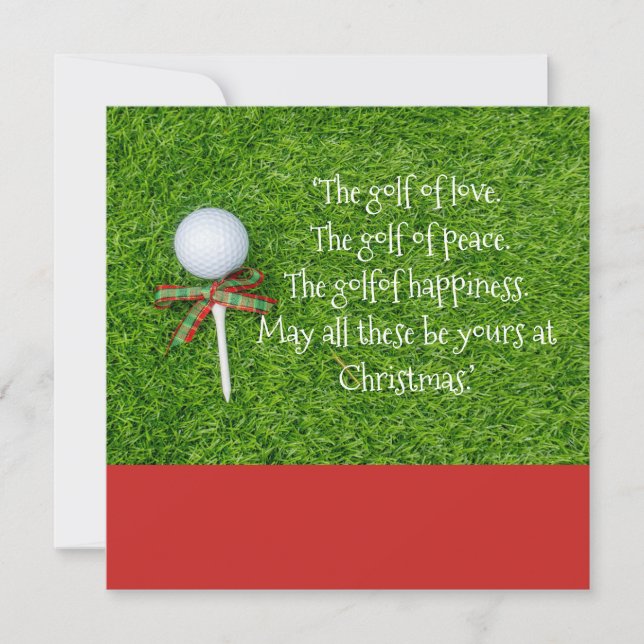 Navidad de golf con pelota de golf y tee con cinta (Anverso)