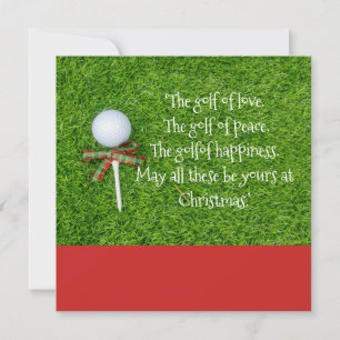 Navidad de golf con pelota de golf y tee con cinta