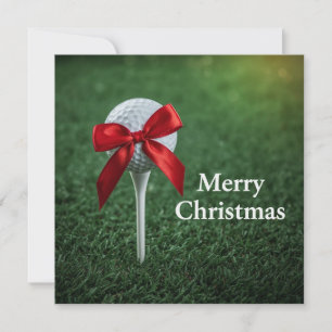 Navidad de golf con pelota de golf y tee con cinta