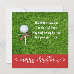 Navidad de golf con pelota de golf y tee con cinta