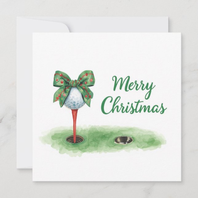 Navidad de golf con pelota de golf y tee con cinta (Anverso)