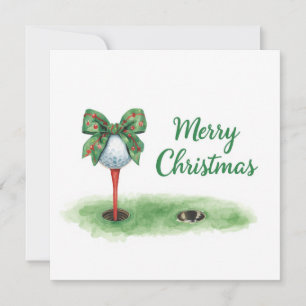 Navidad de golf con pelota de golf y tee con cinta