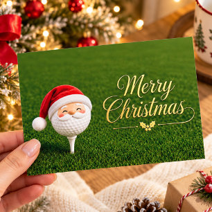 Navidad de golf con pelota de golf y tee con cinta