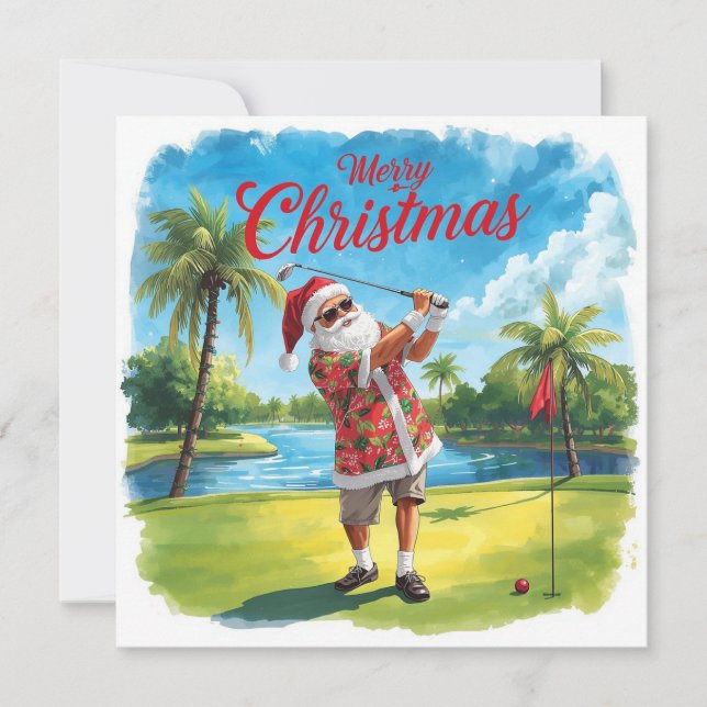 Navidad de golf con temática de Santa Claus (Anverso)