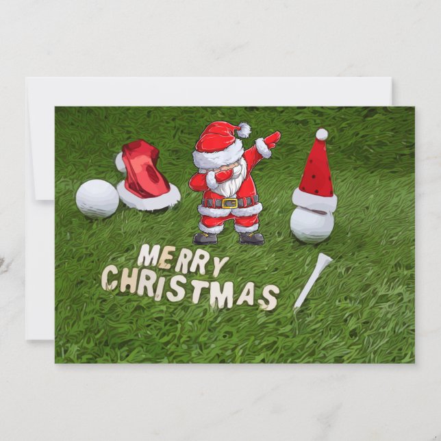 Navidad de golf Vacaciones y bola de golf  Santa C (Anverso)