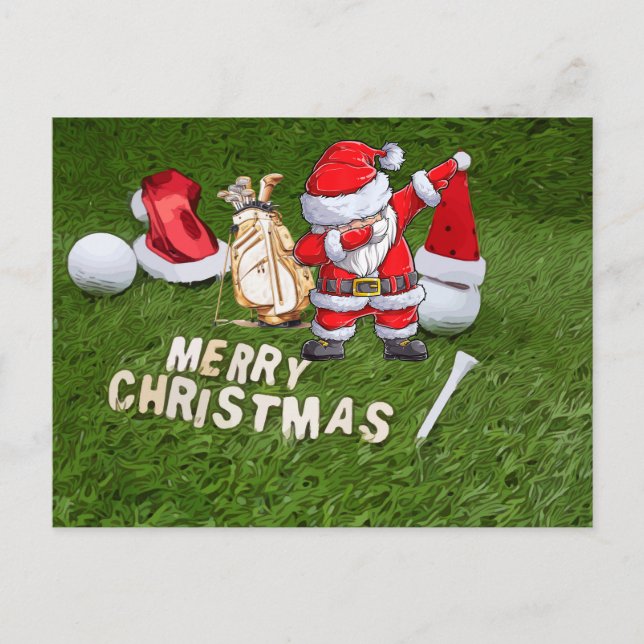 Navidad de golf y bola de golf Santa Claus  (Anverso)
