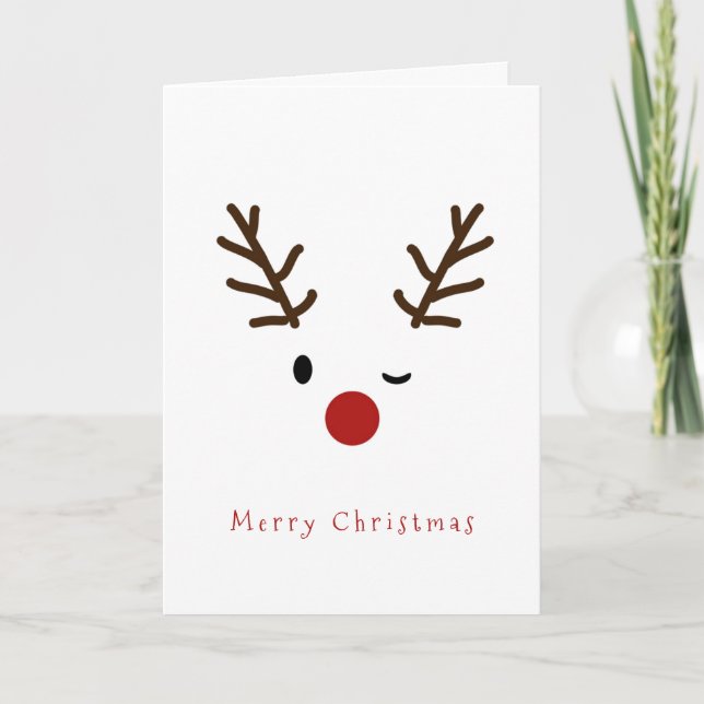 Navidad de guiño lindo del reno de Rudolf (Anverso)