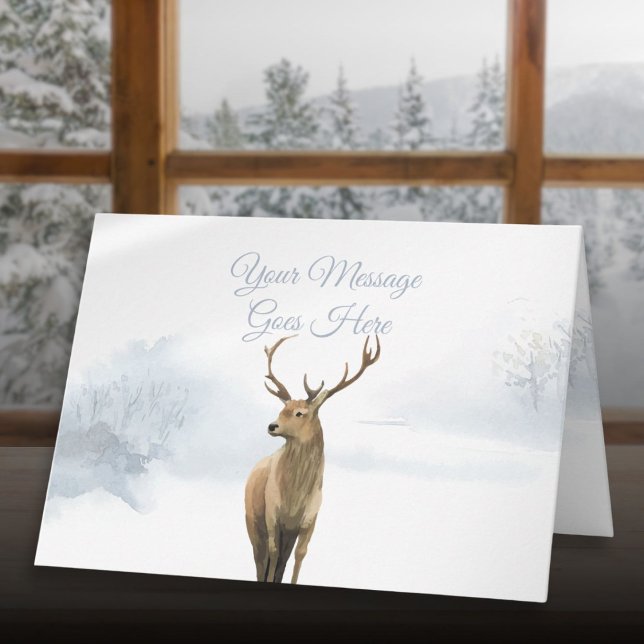 Navidad de invierno Elegante Ciervo (Winter Christmas Holidays Elegant Stag Holiday Card)