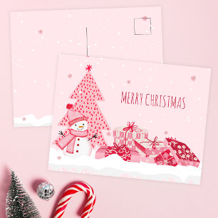 Navidad de invierno rosa juguetona 