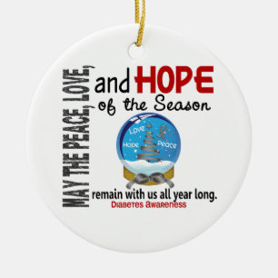 Navidad de la diabetes 3 ornamentos del globo de