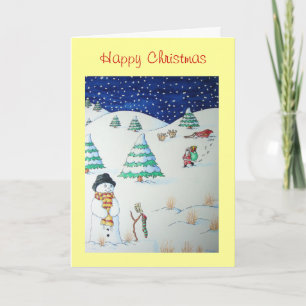 navidad de la escena de la nieve del muñeco de