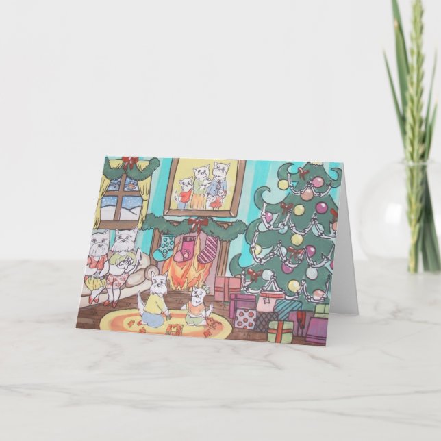 navidad de la familia del westie (Anverso)