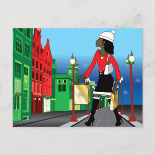 Navidad de la mujer que hace compras con la moda