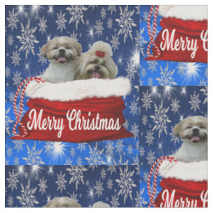 Navidad de la tela del tzu de Shih