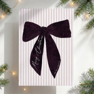 Navidad de lazo de terciopelo ciruela oversized el