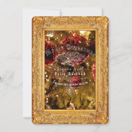Navidad de Lujo Dorada - Tarjeta de Invitación