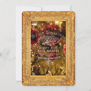 Navidad de Lujo Dorada - Tarjeta de Invitación