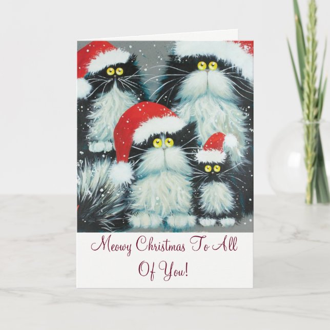 ¡Navidad de Meowy a usted! Tarjeta de Navidad (Anverso)