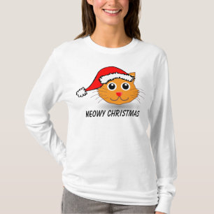 Navidad de Meowy, camiseta del gato, envuelta de