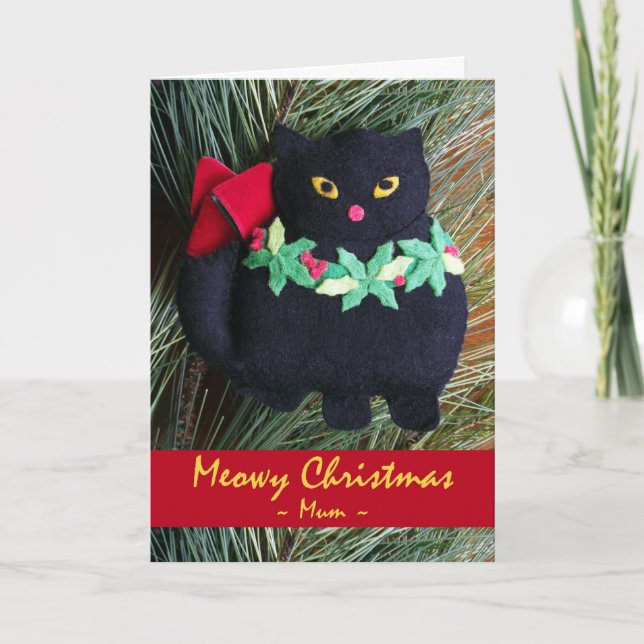 Navidad de Meowy para la mamá, ornamento del gato (Anverso)
