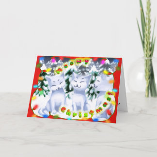 ¡Navidad de Meowy! - Tarjeta de los gatitos de la