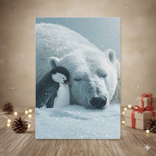Navidad de oso polar y pingüino (Subido por el creador)