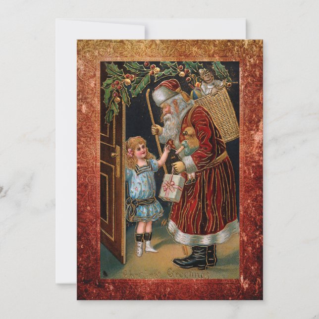 Navidad de padre de la cosecha en el marco antiguo (Anverso)