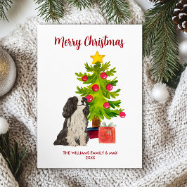 Navidad de perro Spaniel personalizado lindo