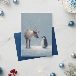 Navidad de Reno y Pingüino