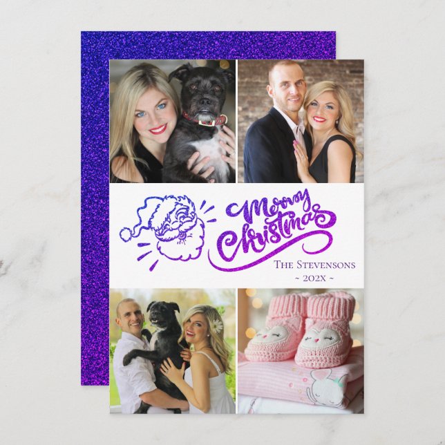 Navidad de Santa María | Foto Ombre Blue Purple 4 (Anverso / Reverso)