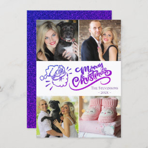 Navidad de Santa María Foto Ombre Blue Purple 4