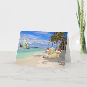 Navidad de Santa que practica surf