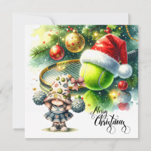 Navidad de tenis con pelota y raqueta de tenis