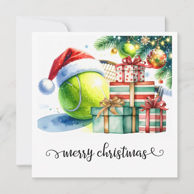 Navidad de tenis con pelota y raqueta de tenis (Anverso)