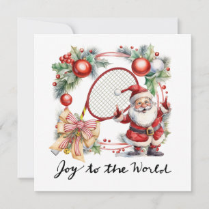 Navidad de tenis con raqueta y corona de Navidad