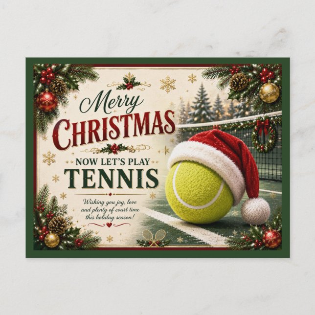 Navidad de tenis con sombrero de santa bola  (Anverso)