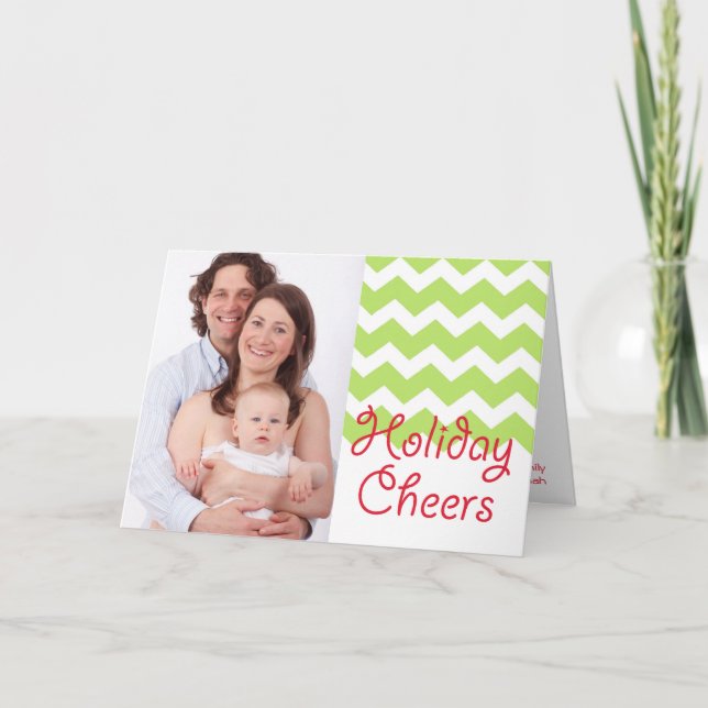 Navidad de vítores de vacaciones de chevron verde (Anverso)