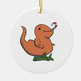 Navidad Deinonychus con el ornamento de los
