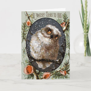 Navidad del búho del vintage