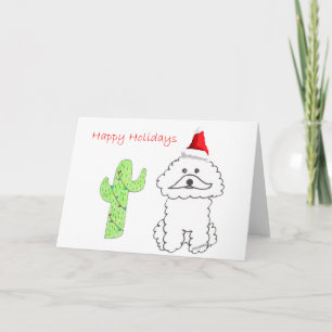 Navidad del cactus de Bichon Frise