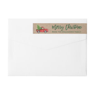 Navidad del camión del vintage de la escritura de