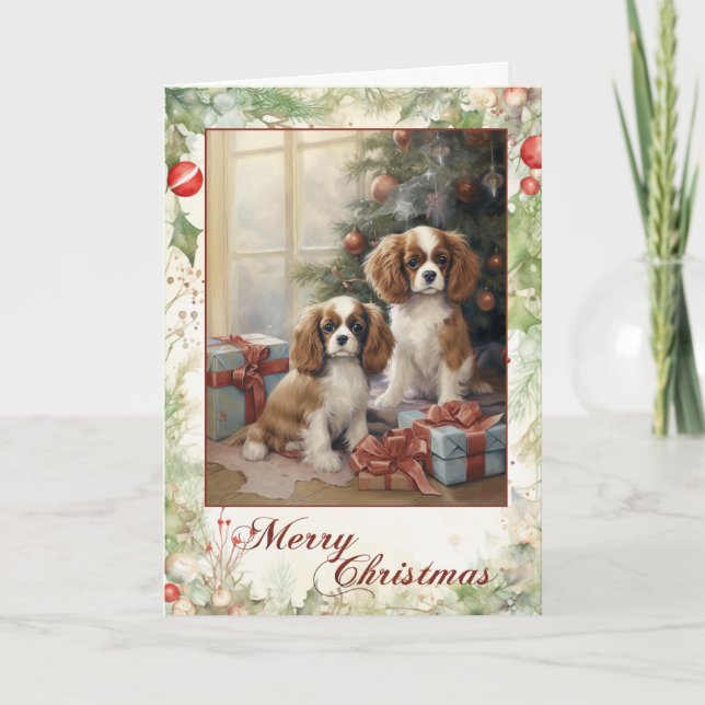 Navidad del Cavalier King Charles Victoriano (Anverso)