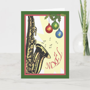 Navidad del jazz de New Orleans del saxofón